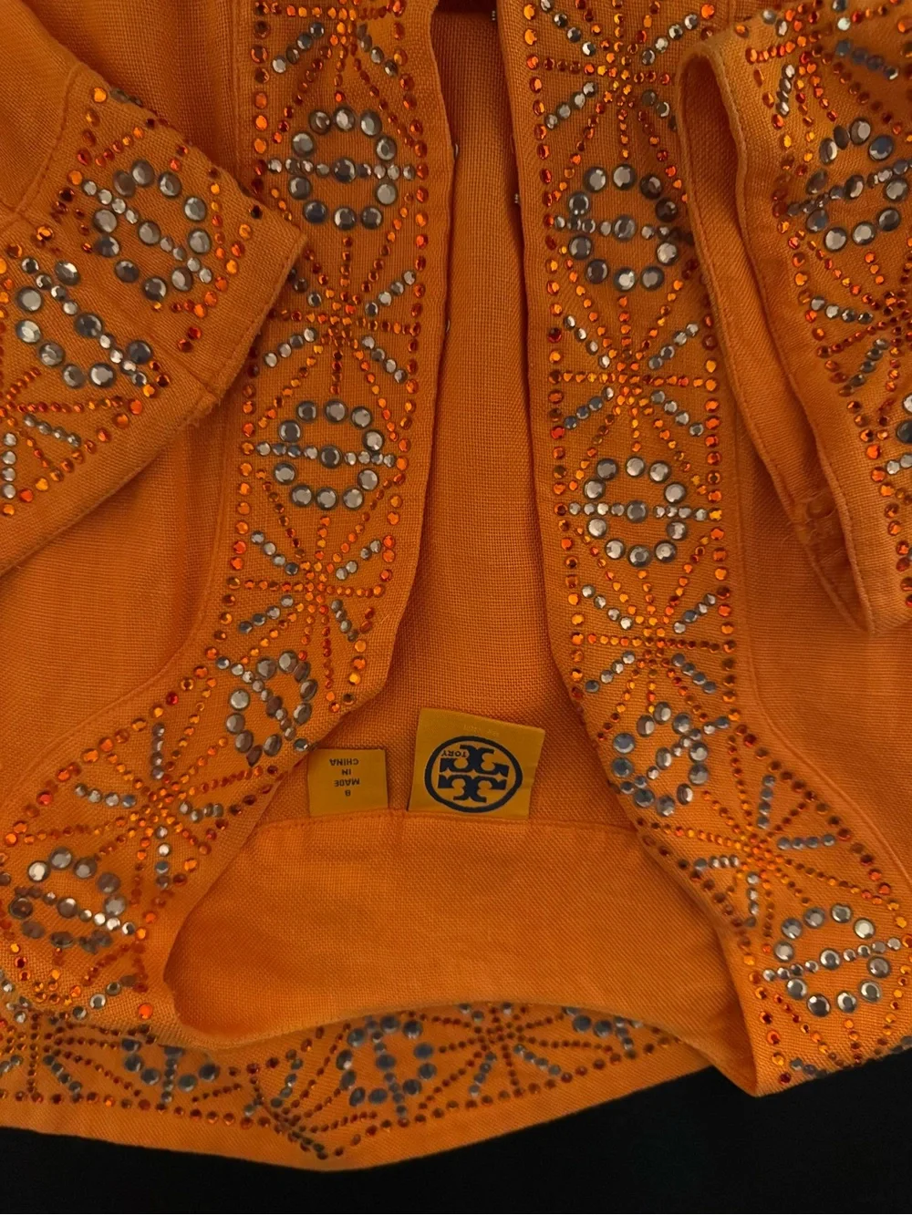 Tory Burch Orange Embellished Women’s Top